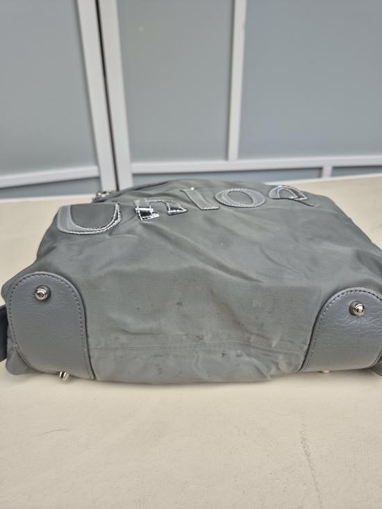 Chloe 2000s Rare Gray Logo-Embellished Women’s Satchel - Picture 12 of 15